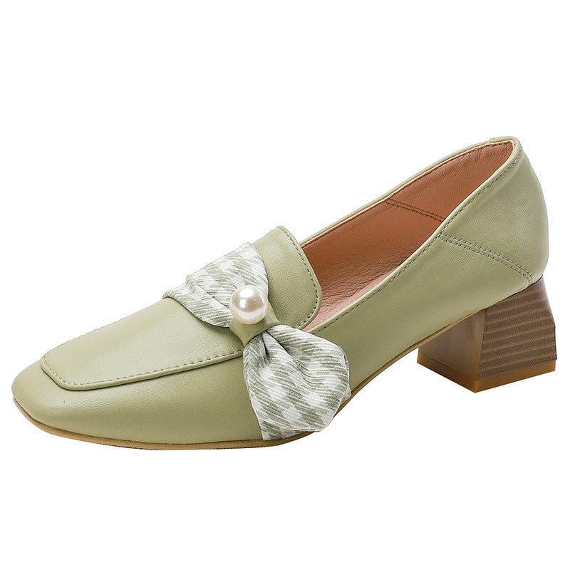 Pauline | Hohe Heel Leder Schuhe British Style Loafer