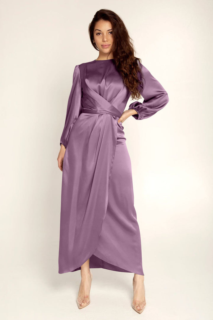 Pauline | Luxuriöses Feminines Tunika-Satin-Kleid