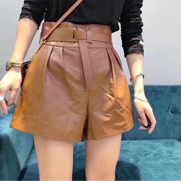 Pauline | Trendy Frauen Harajuku Leder Shorts