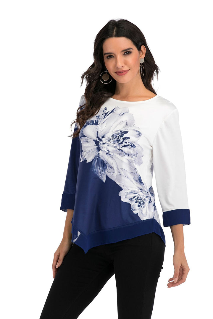 Pauline | Stilvolle lockere Bluse mit unregelmäßigem Saum