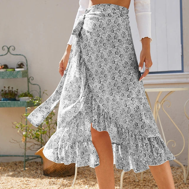 Karin | Irregular Chiffon Midi Skirt