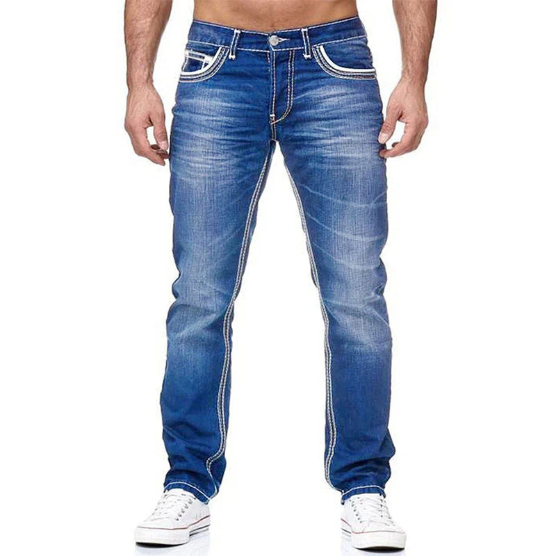 Nick | Einfarbige stretch gerade jeans herren