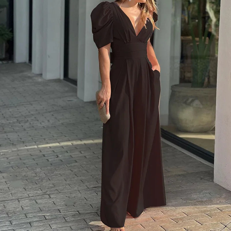 Mira | Schicker V-Ausschnitt-Jumpsuit für elegante Auftritte