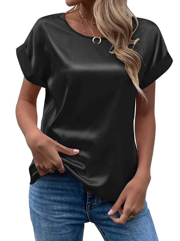 Emmy | T-Shirt-Bluse aus Satin