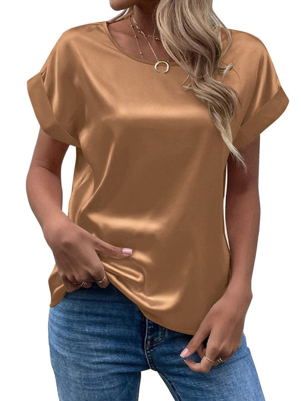 Emmy | T-Shirt-Bluse aus Satin